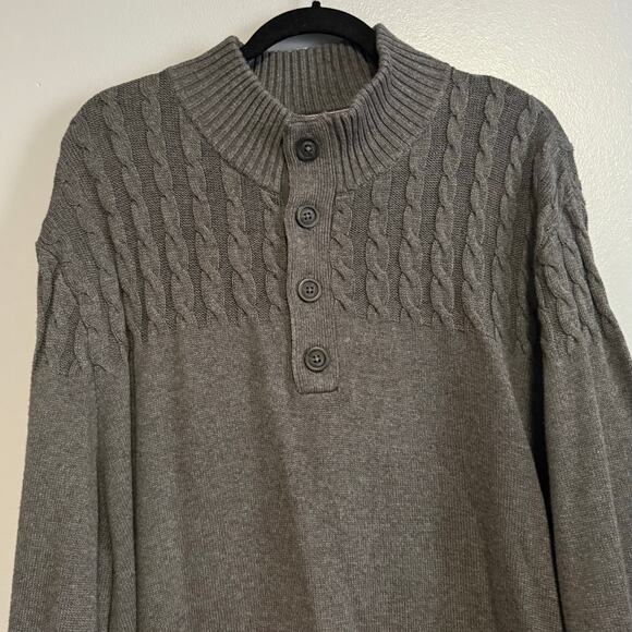 Flag & Anthem Hurlock Grey Cotton Cable Knit Sweater NEW XXL - Picture 2 of 5